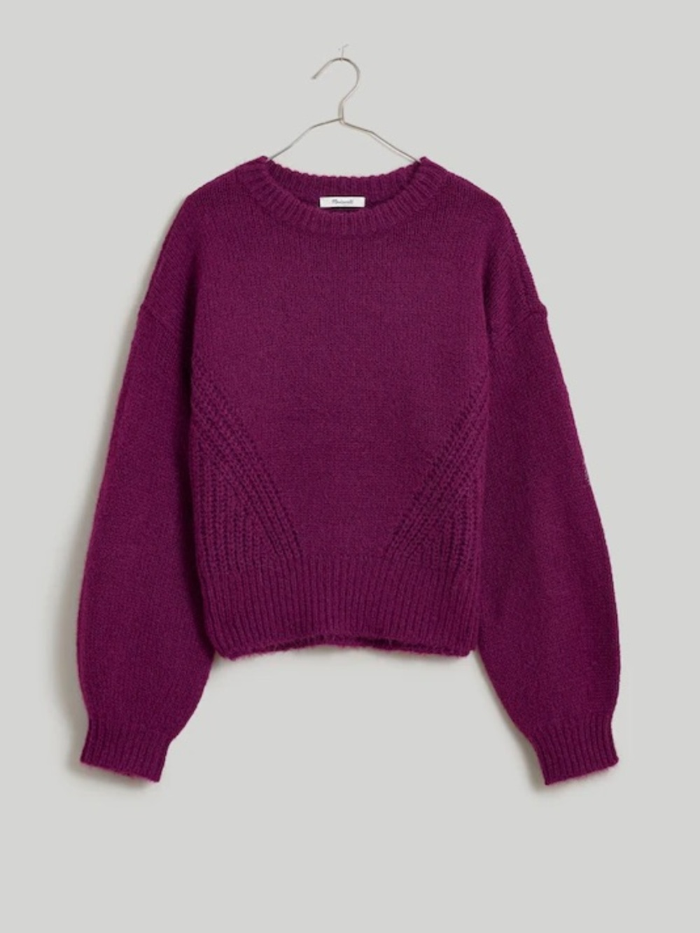 Madewell Wool-Blend Wedge Sweater Mulled Wine Size S